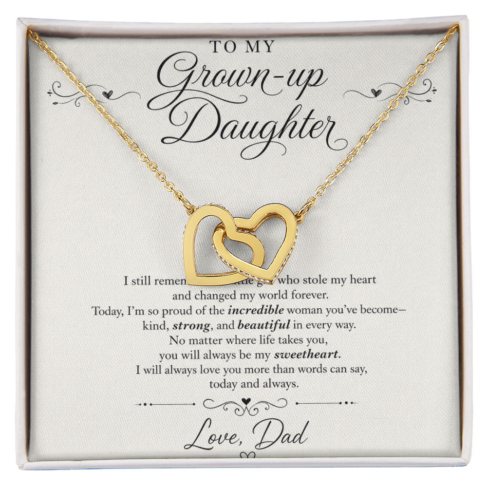Interlocking Hearts Necklace - Yellow & White Gold Variants