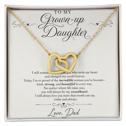 Interlocking Hearts Necklace - Yellow & White Gold Variants
