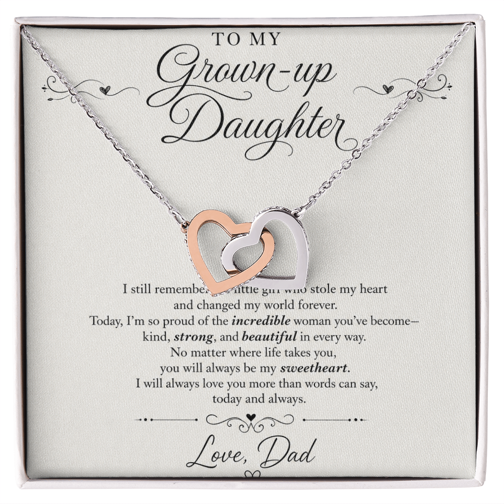 Interlocking Hearts Necklace - Yellow & White Gold Variants