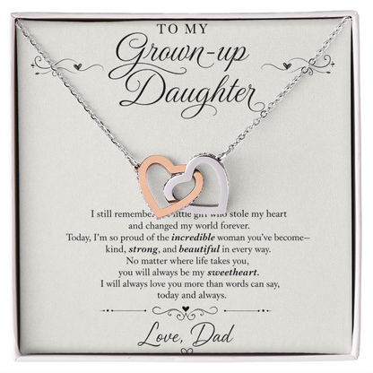 Interlocking Hearts Necklace - Yellow & White Gold Variants