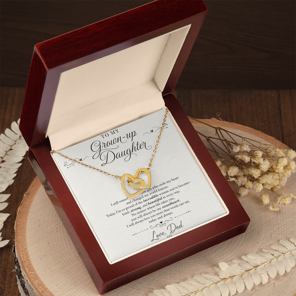 Interlocking Hearts Necklace - Yellow & White Gold Variants