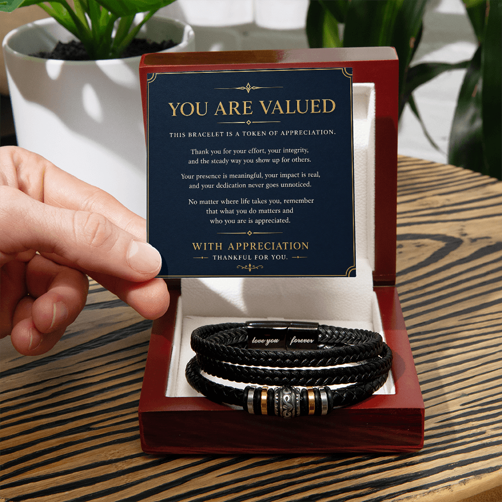 Men's Bracelet "You Are Valued"