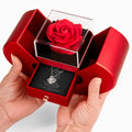 Love Knot Necklace with Red Heart Rose Box