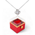 Love Knot Necklace with Red Heart Rose Box